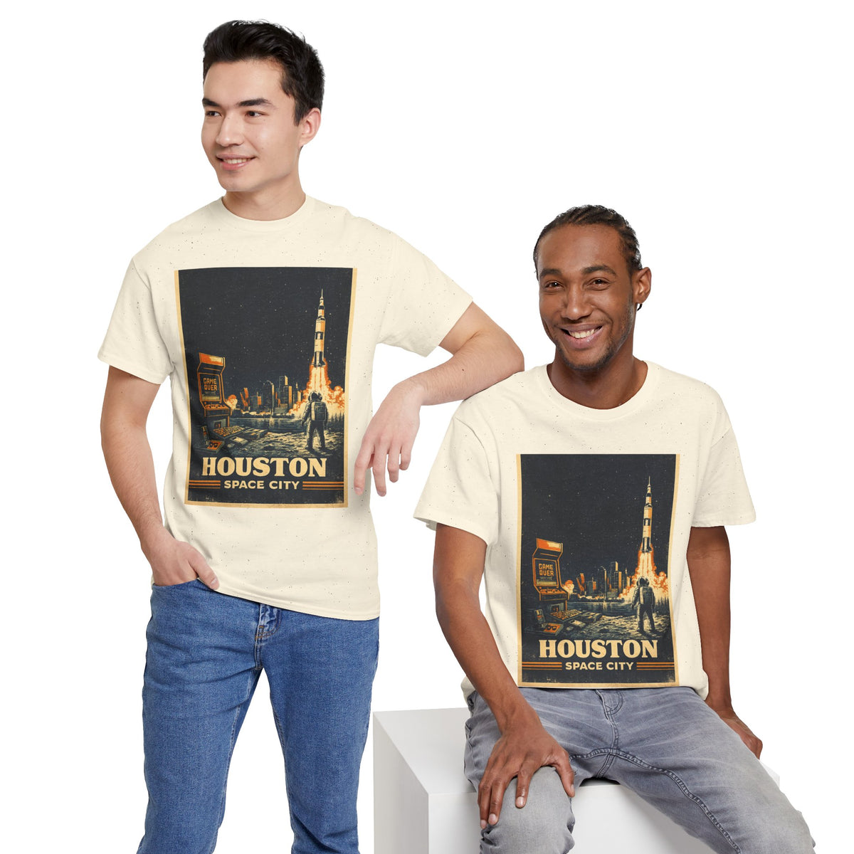 Houston Space City Rocket Launch Vintage T-Shirt