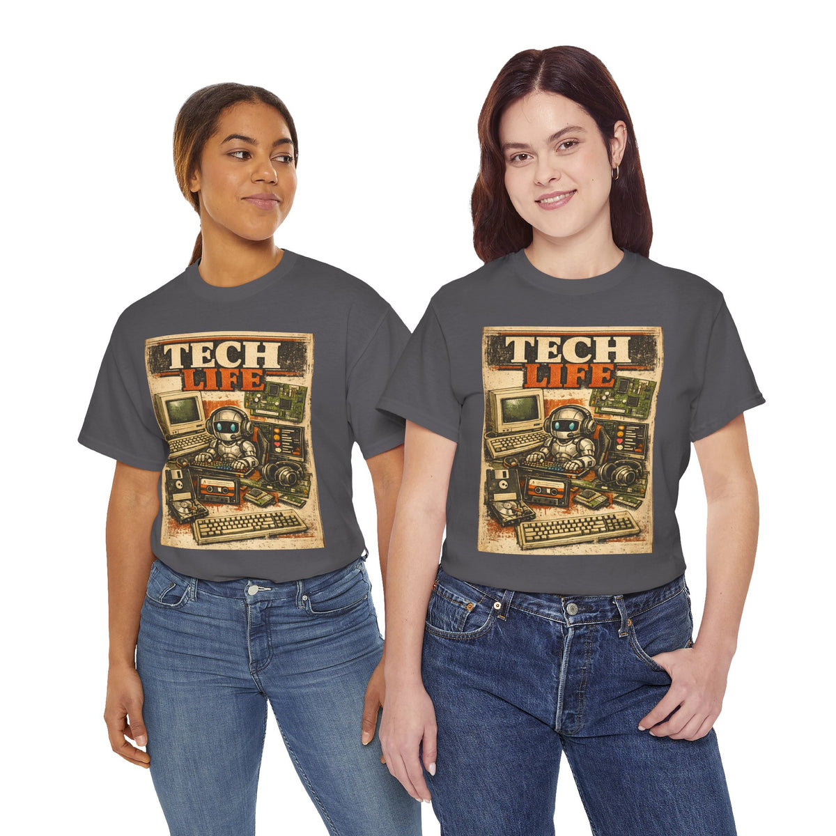 Tech Life T-Shirt — Retro Computer & Gadget Graphic Tee for Geeks