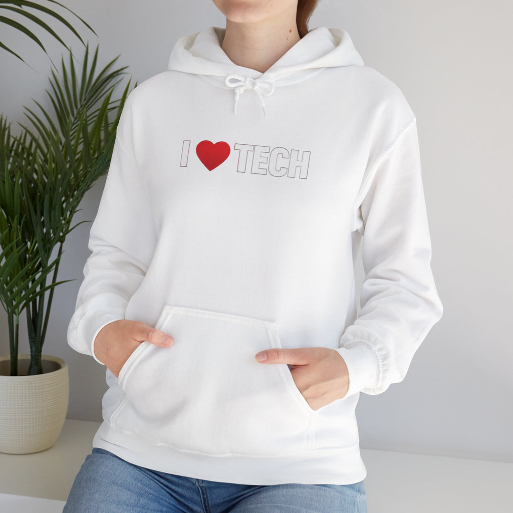 I  Tech Hoodie — "I Love Tech" Graphic Pullover for Tech Lovers