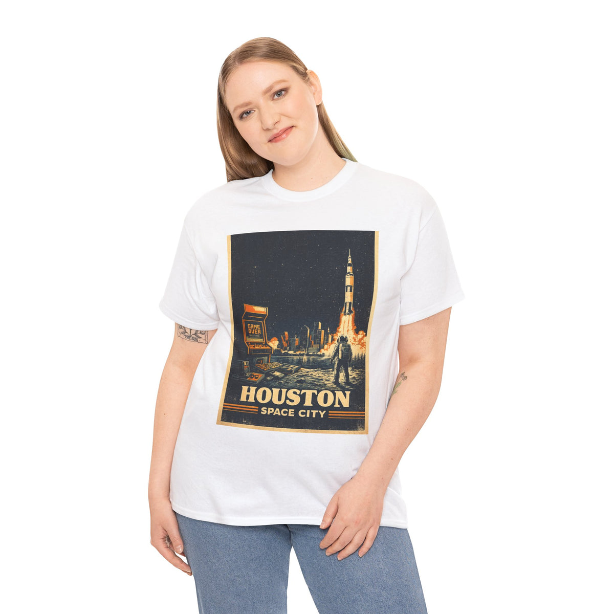 Houston Space City Rocket Launch Vintage T-Shirt