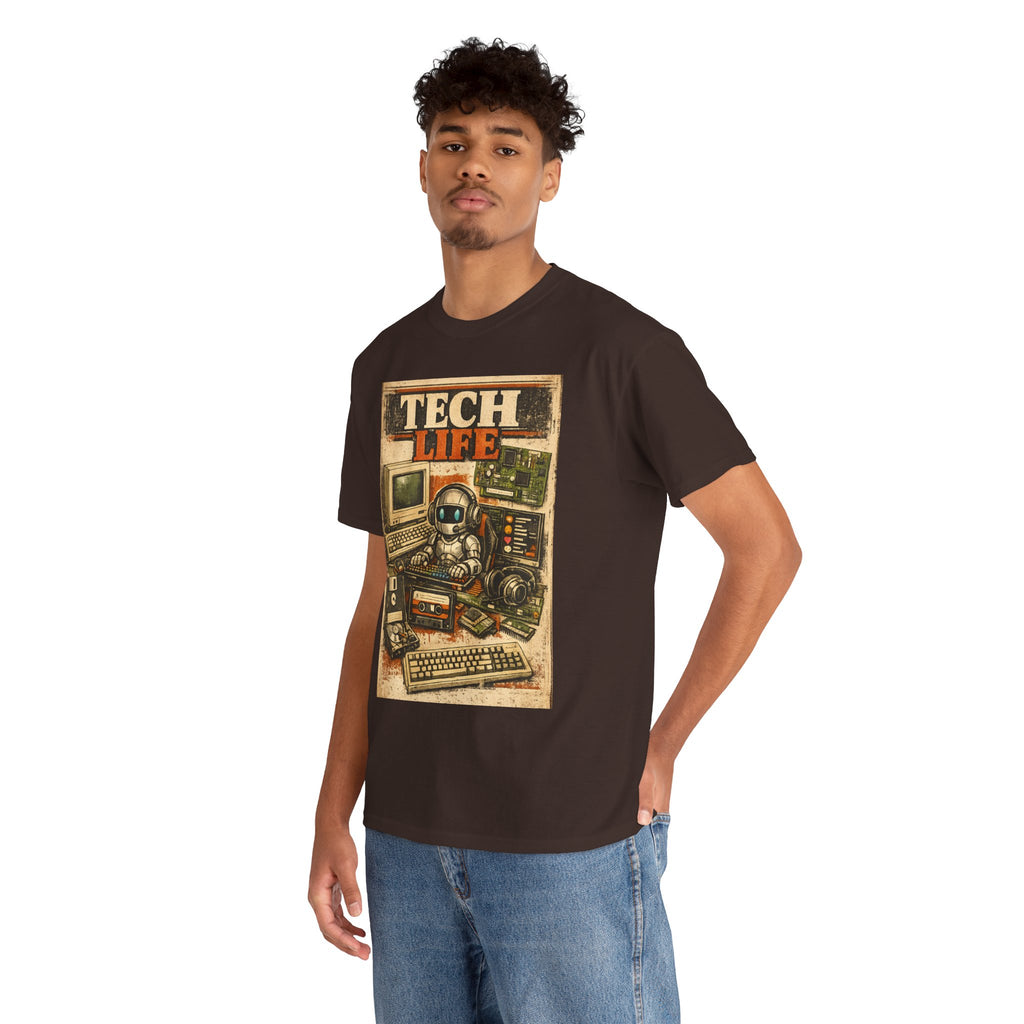 Tech Life T-Shirt — Retro Computer & Gadget Graphic Tee for Geeks