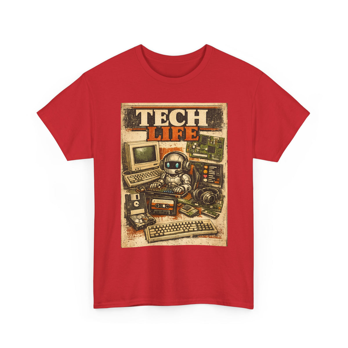 Tech Life T-Shirt — Retro Computer & Gadget Graphic Tee for Geeks