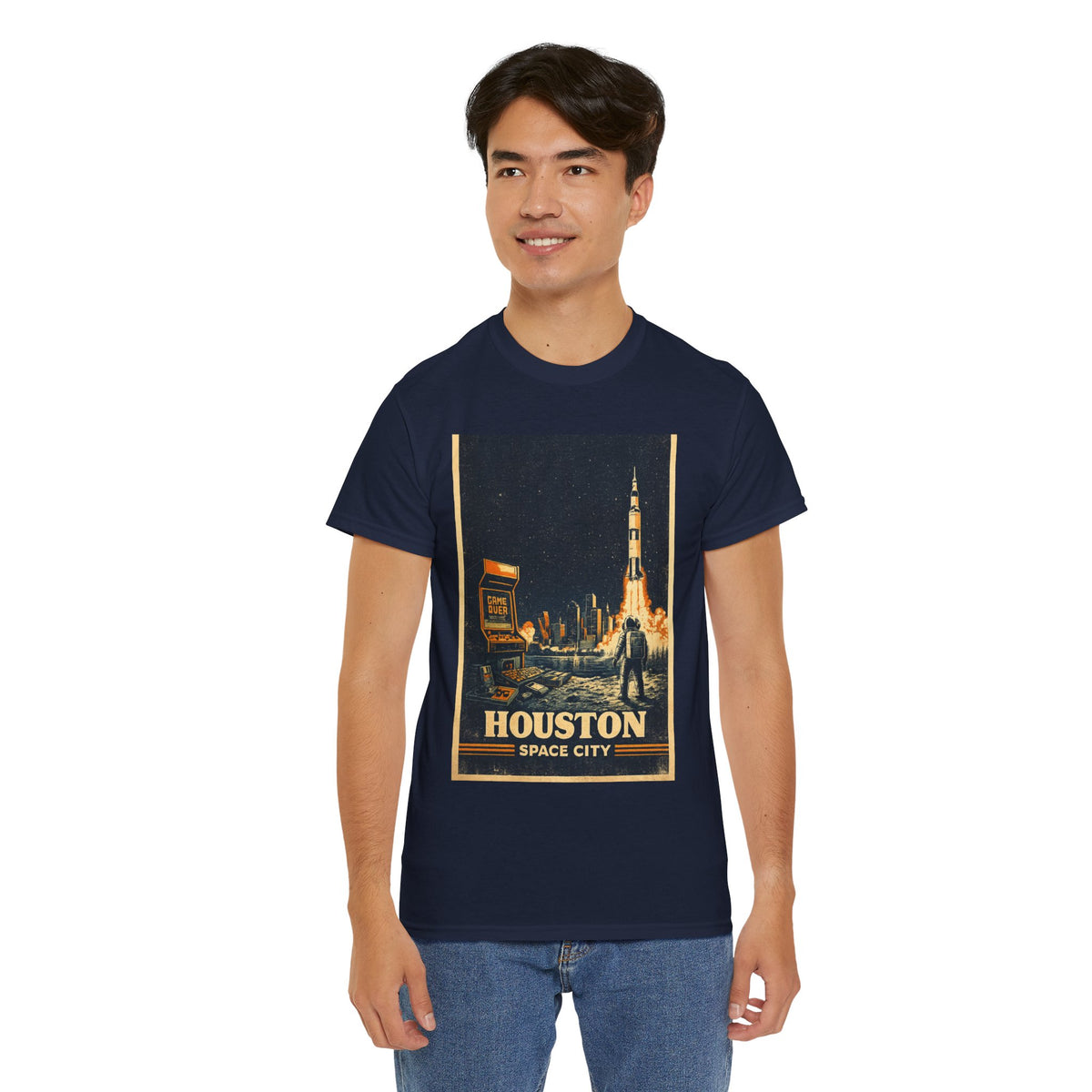 Houston Space City Rocket Launch Vintage T-Shirt