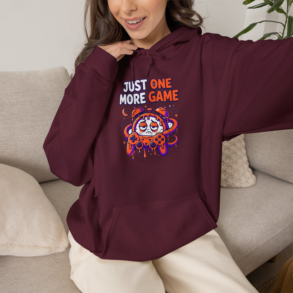 Just One More Game Gamer Hoodie – Cute Octopus Controller Gaming Sweatshirt