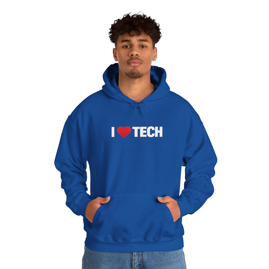I  Tech Hoodie — "I Love Tech" Graphic Pullover for Tech Lovers