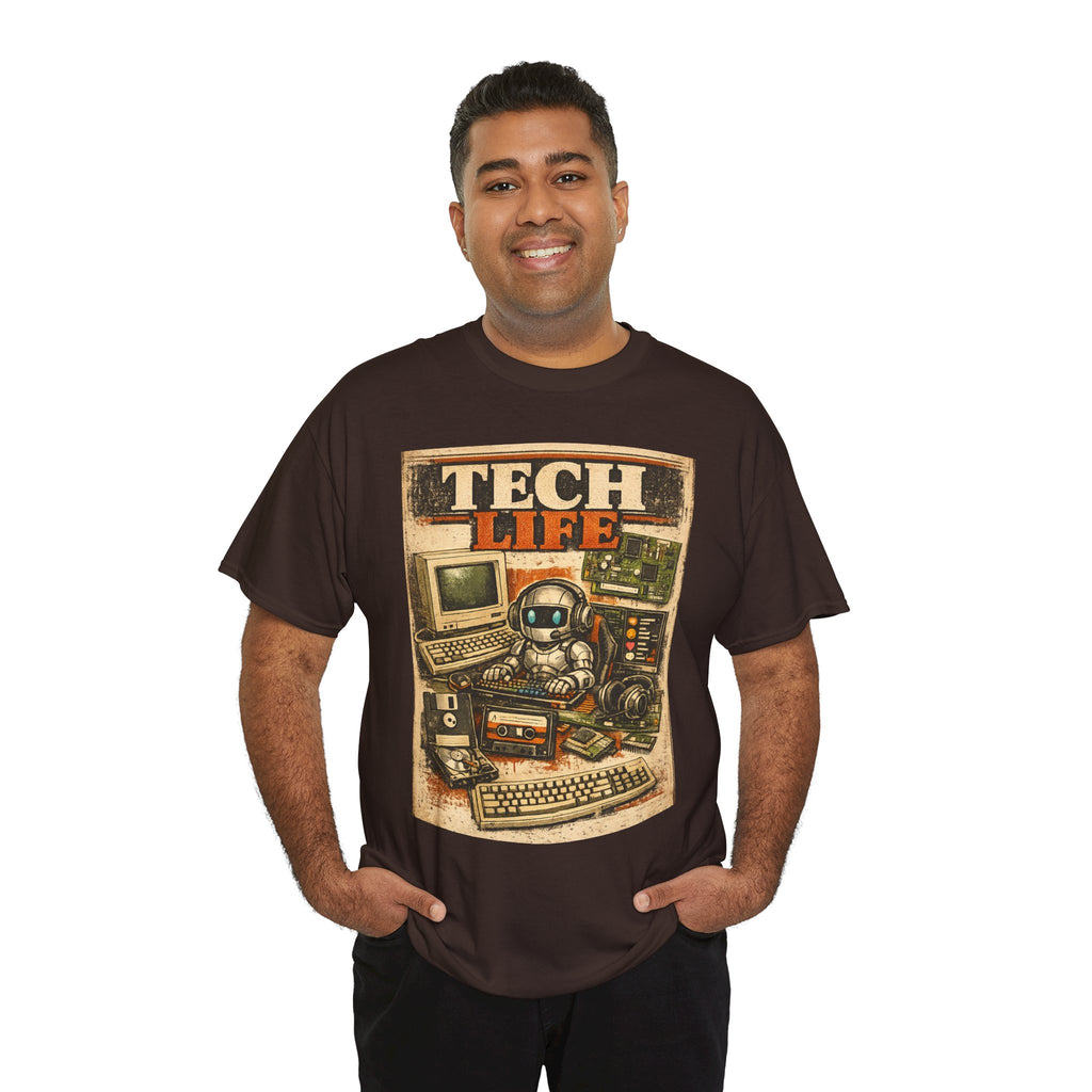 Tech Life T-Shirt — Retro Computer & Gadget Graphic Tee for Geeks