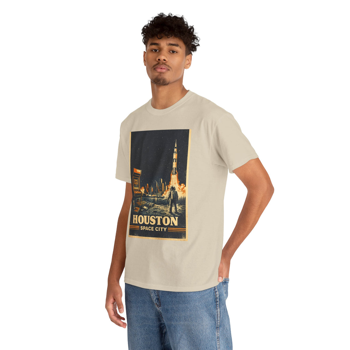 Houston Space City Rocket Launch Vintage T-Shirt