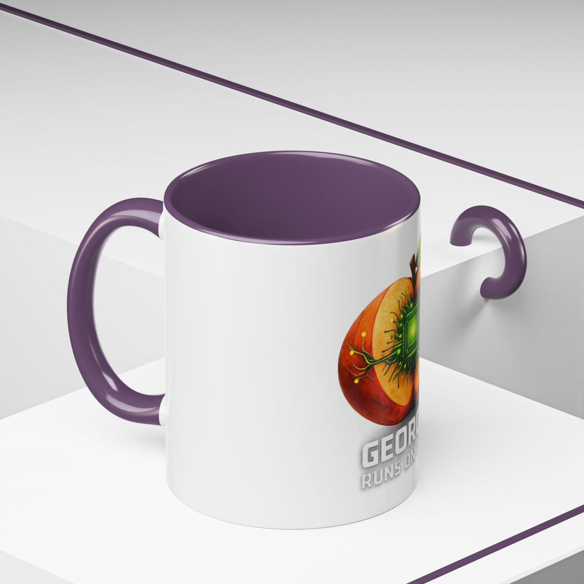Accent Mug — "Georgia Runs on Tech" Peach Tech Coffee Mug (11/15oz)