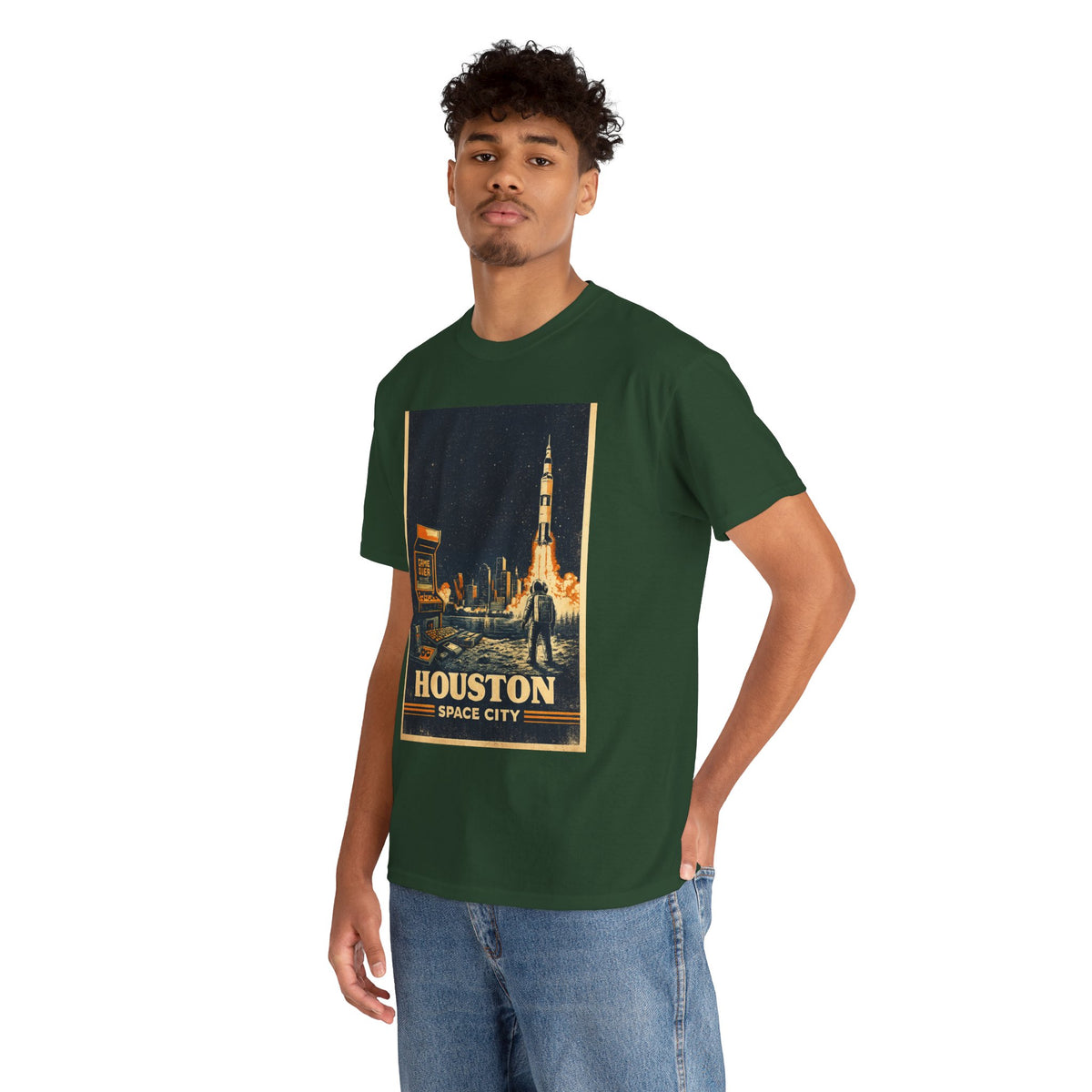 Houston Space City Rocket Launch Vintage T-Shirt