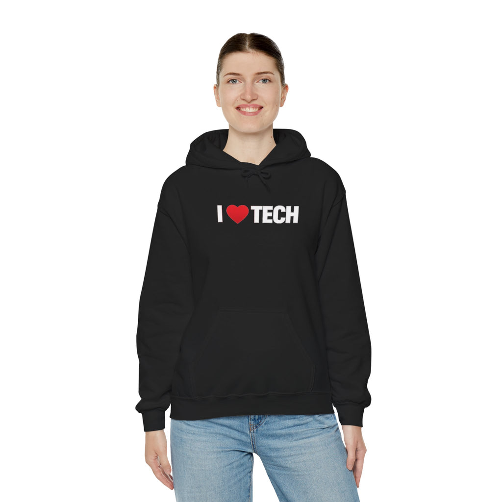 I  Tech Hoodie — "I Love Tech" Graphic Pullover for Tech Lovers