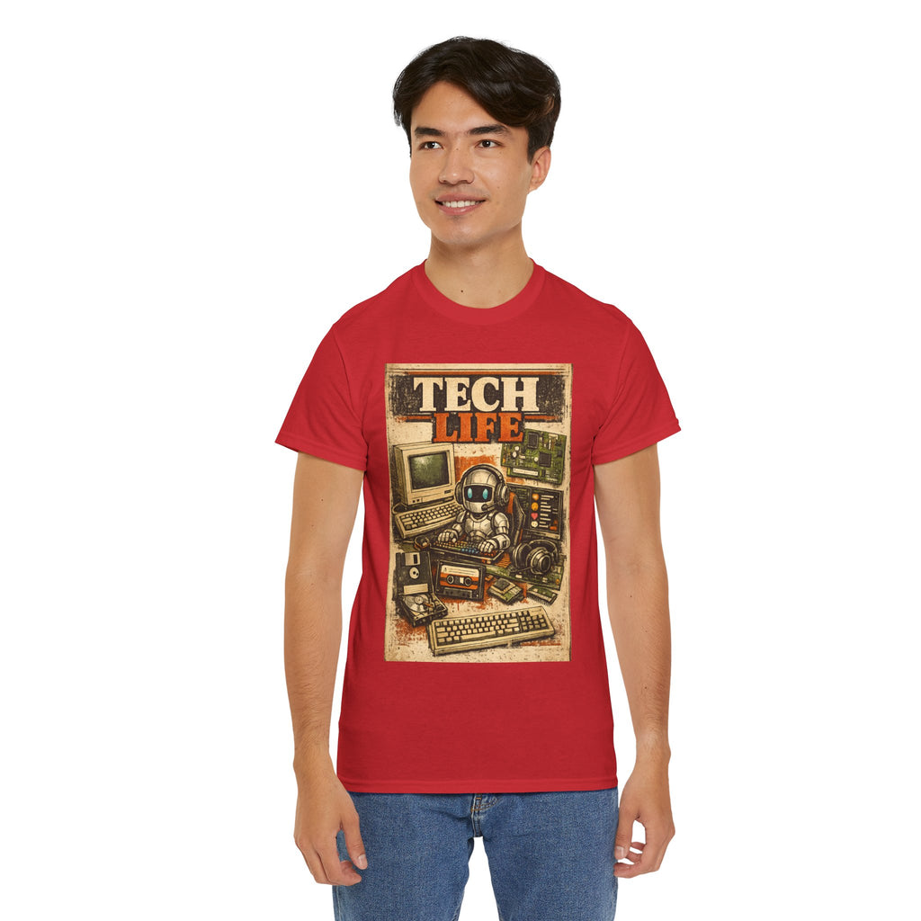 Tech Life T-Shirt — Retro Computer & Gadget Graphic Tee for Geeks