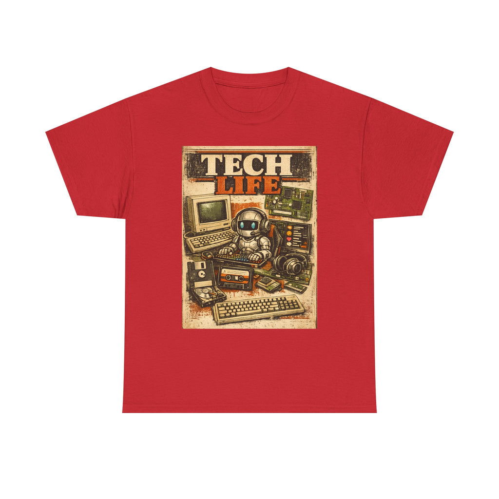 Tech Life T-Shirt — Retro Computer & Gadget Graphic Tee for Geeks