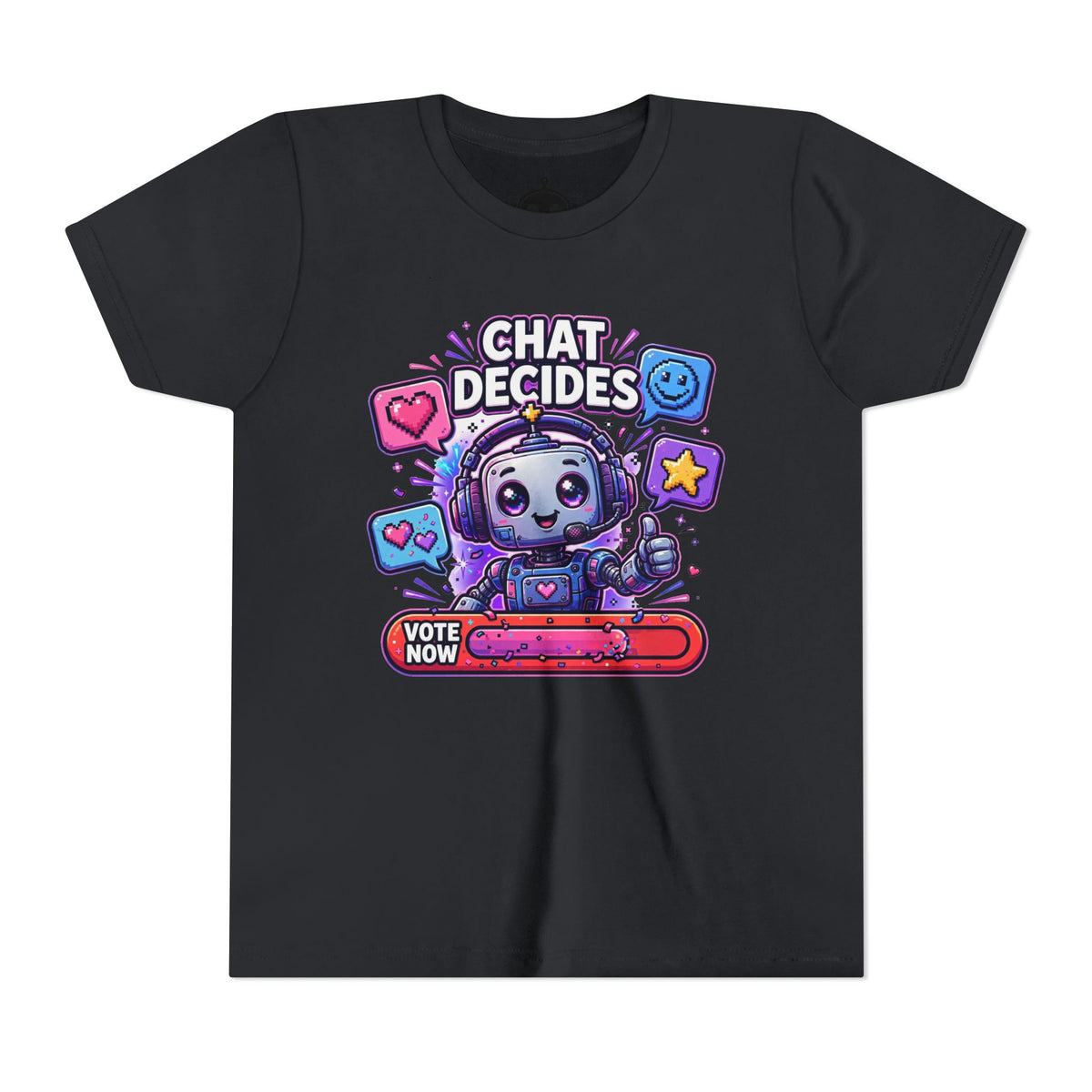 Youth “Chat Decides” AI Gamer Voting Short Sleeve Tee