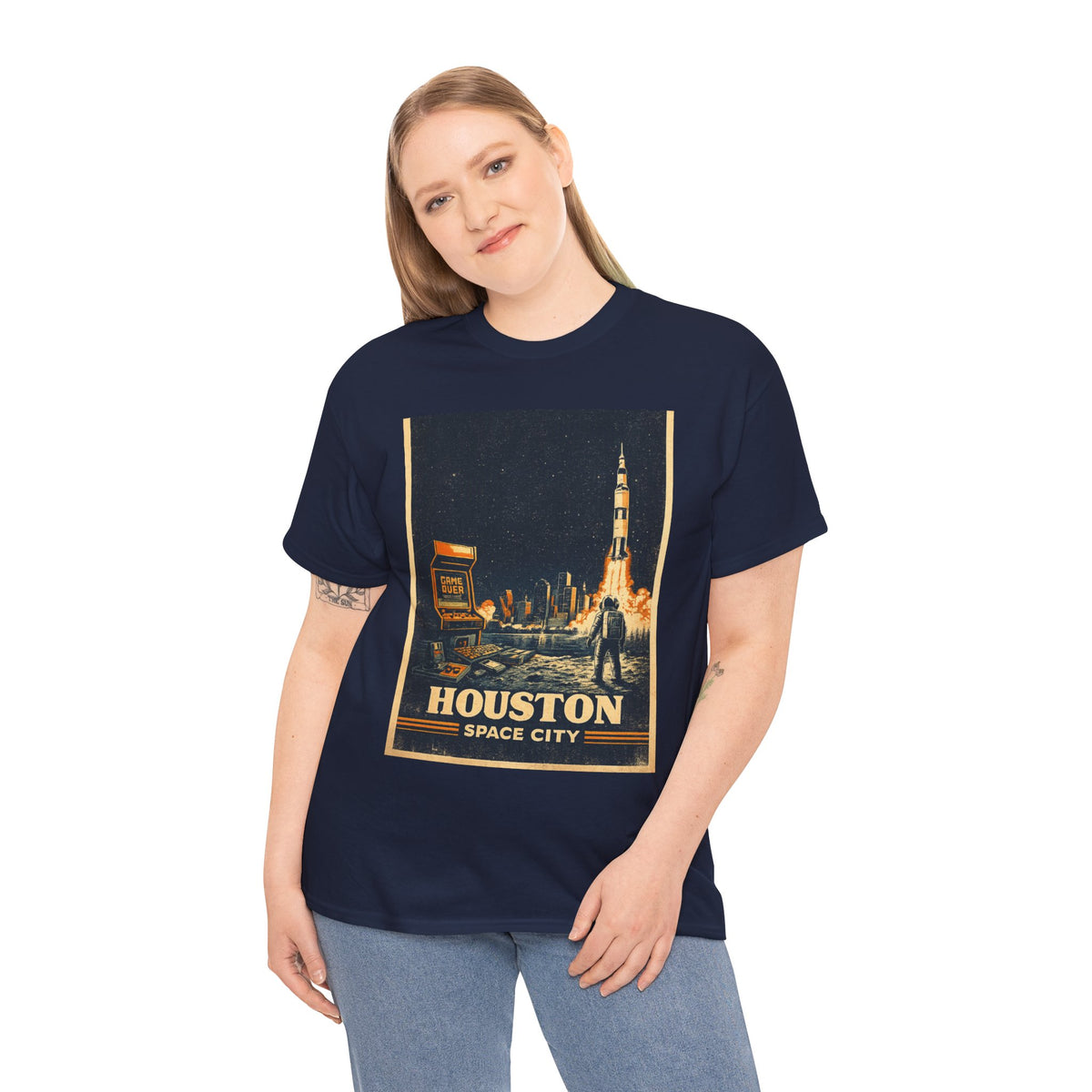 Houston Space City Rocket Launch Vintage T-Shirt