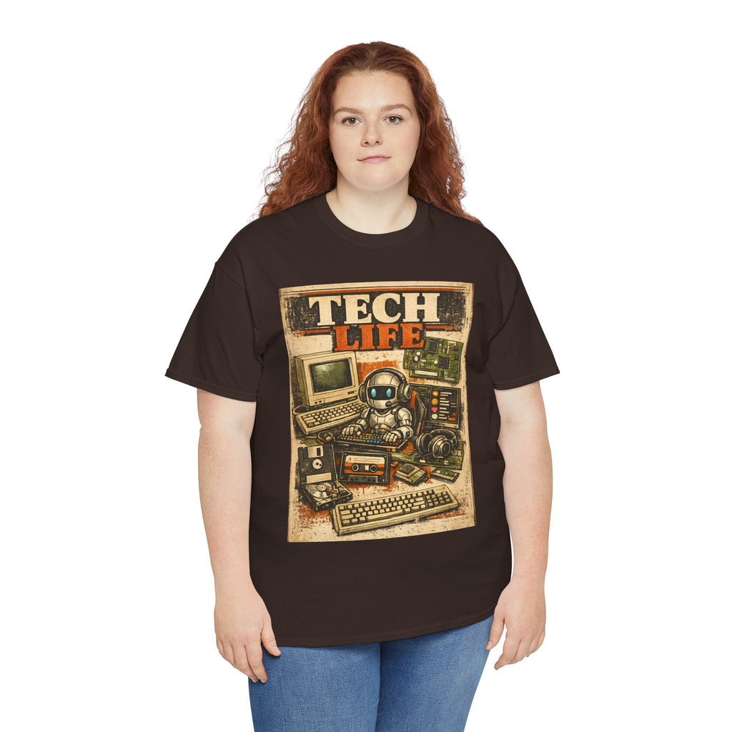 Tech Life T-Shirt — Retro Computer & Gadget Graphic Tee for Geeks