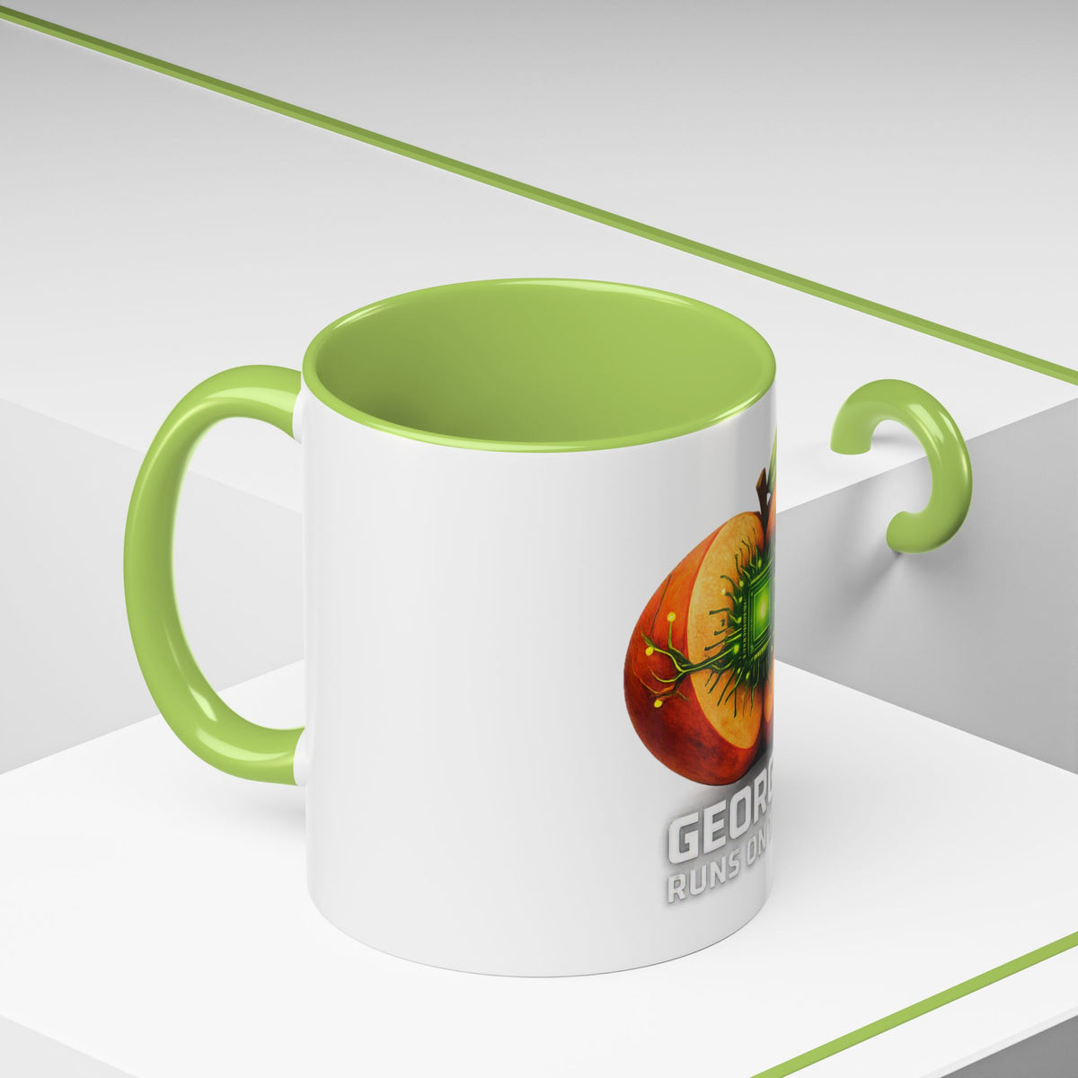 Accent Mug — "Georgia Runs on Tech" Peach Tech Coffee Mug (11/15oz)