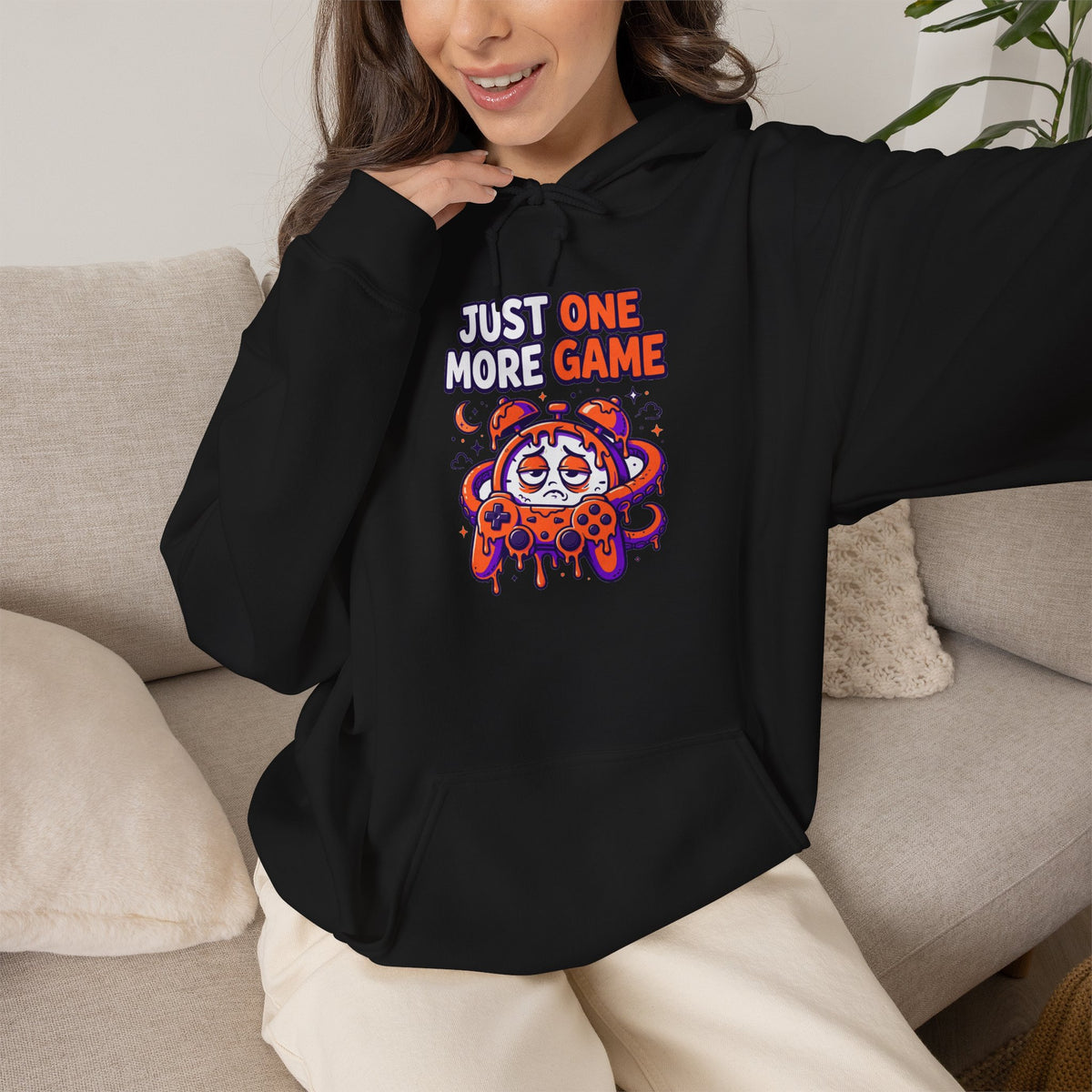 Just One More Game Gamer Hoodie – Cute Octopus Controller Gaming Sweatshirt