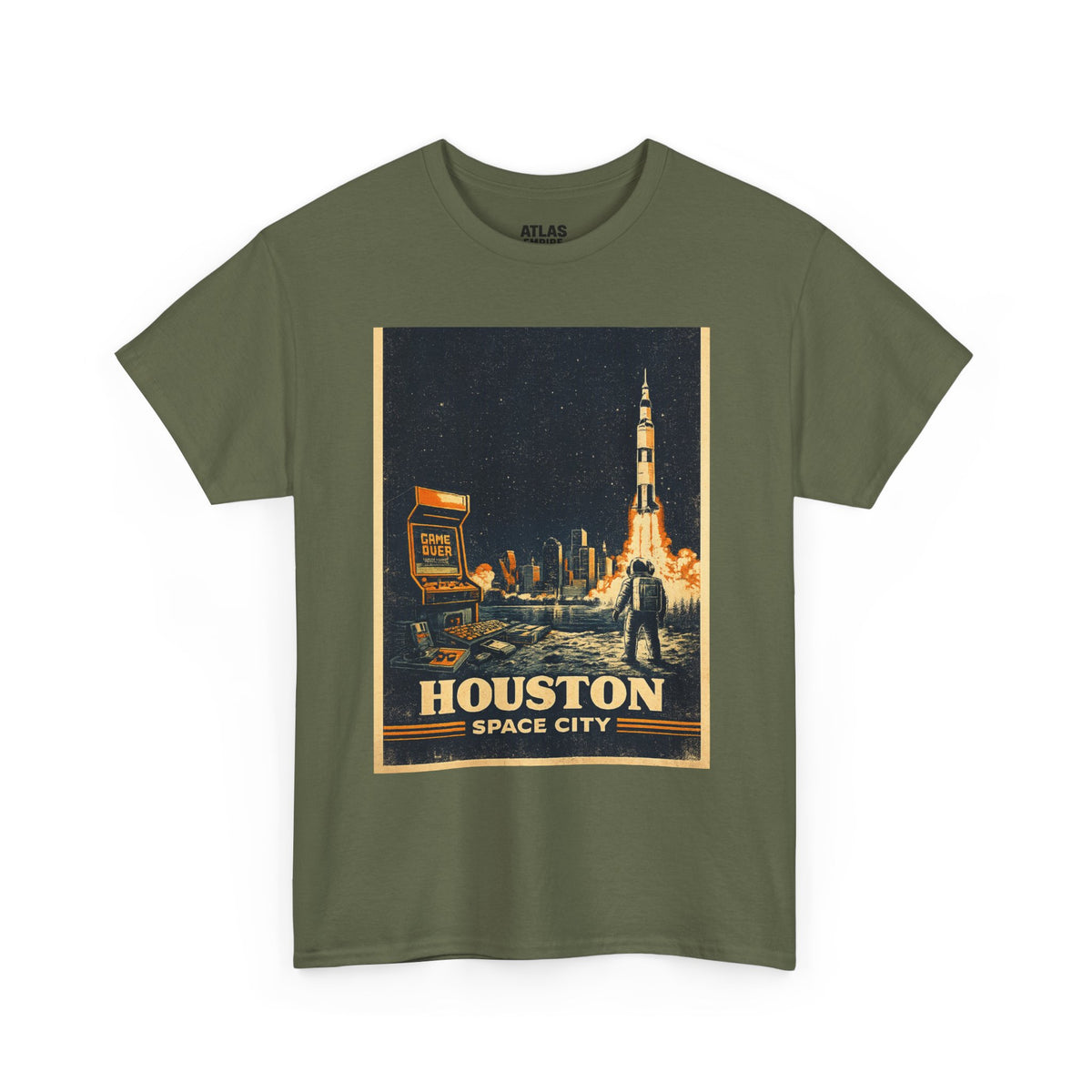 Houston Space City Rocket Launch Vintage T-Shirt