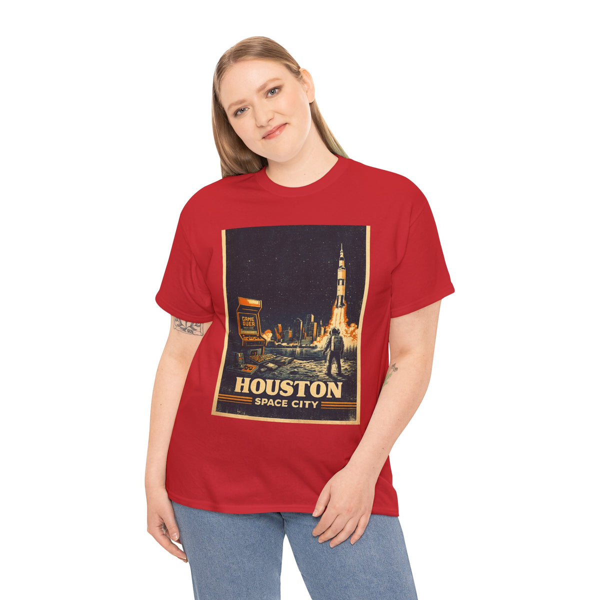Houston Space City Rocket Launch Vintage T-Shirt