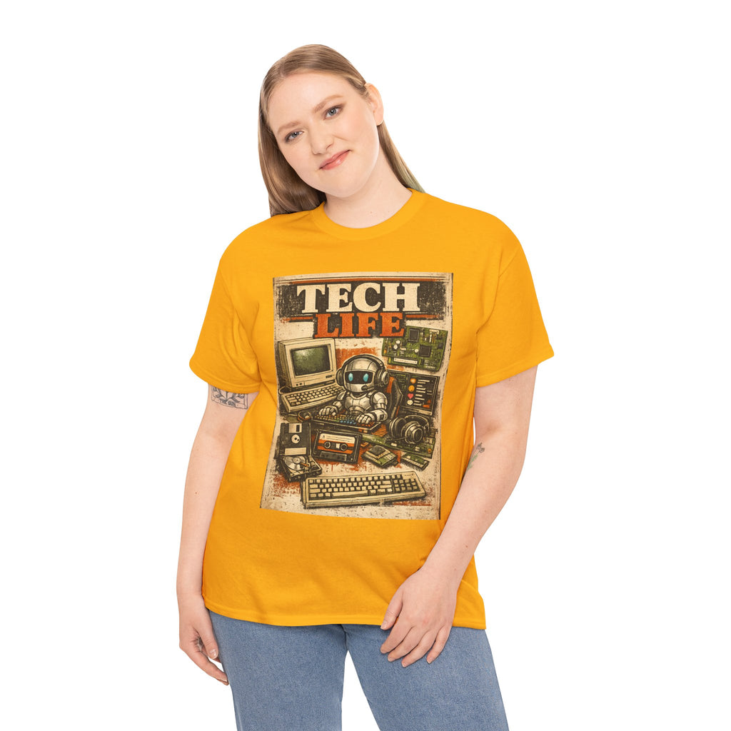 Tech Life T-Shirt — Retro Computer & Gadget Graphic Tee for Geeks