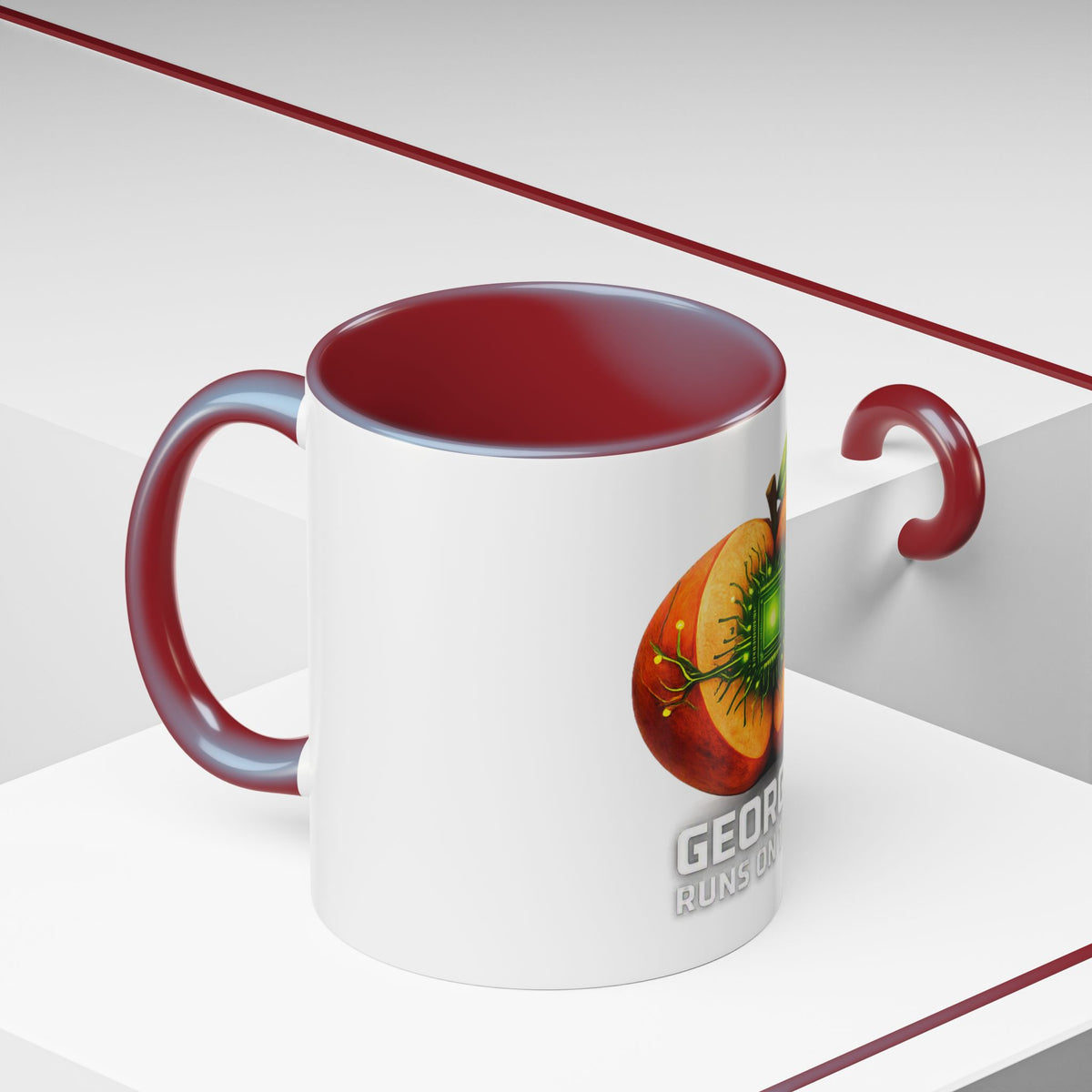 Accent Mug — "Georgia Runs on Tech" Peach Tech Coffee Mug (11/15oz)