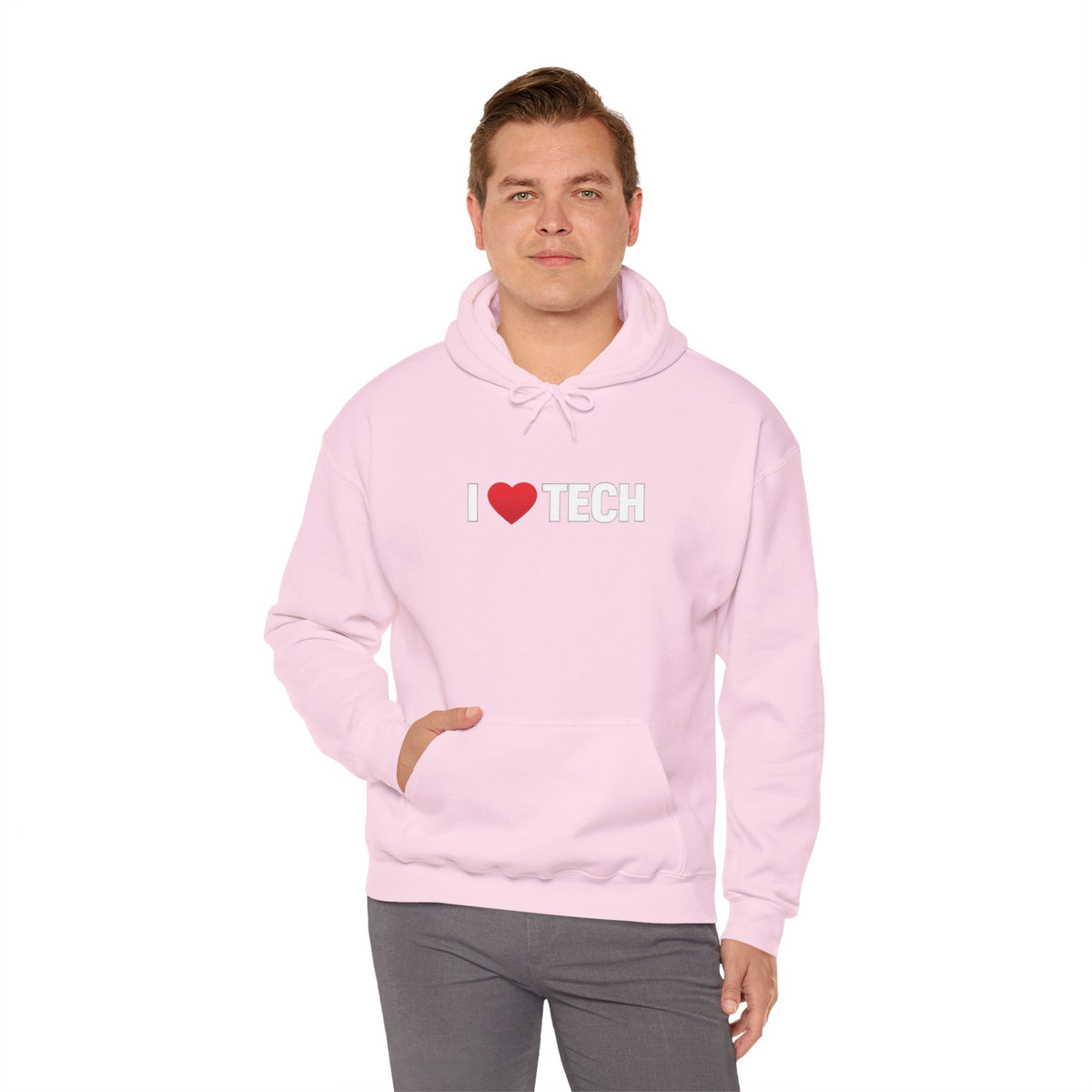 I  Tech Hoodie — "I Love Tech" Graphic Pullover for Tech Lovers