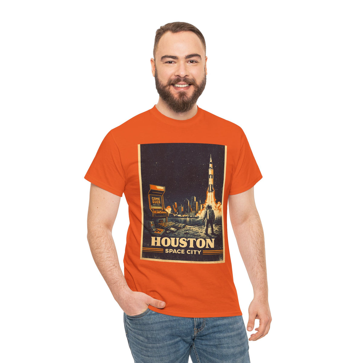 Houston Space City Rocket Launch Vintage T-Shirt