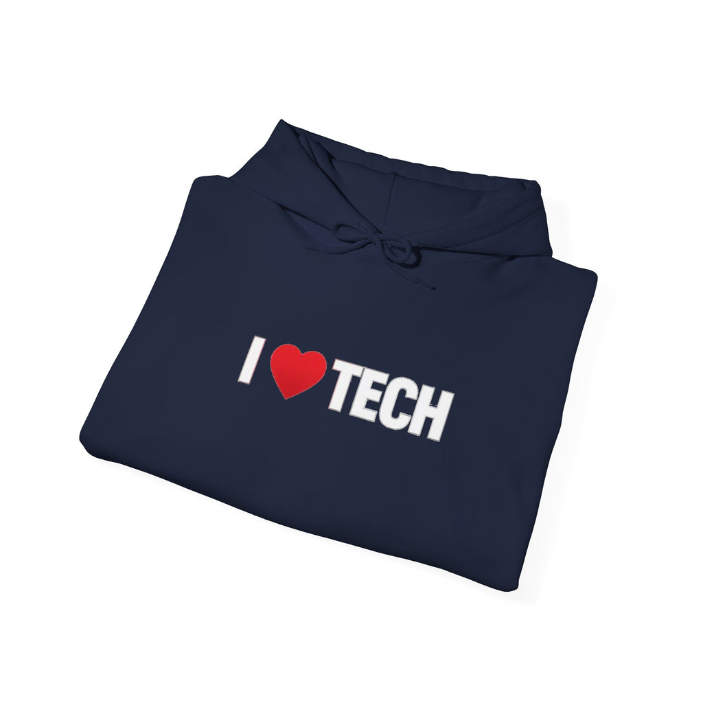 I  Tech Hoodie — "I Love Tech" Graphic Pullover for Tech Lovers