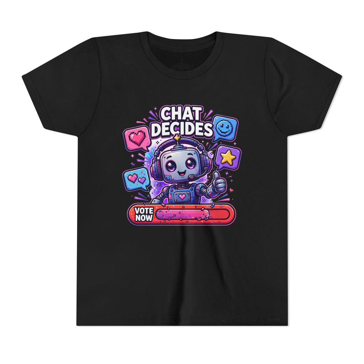 Youth “Chat Decides” AI Gamer Voting Short Sleeve Tee