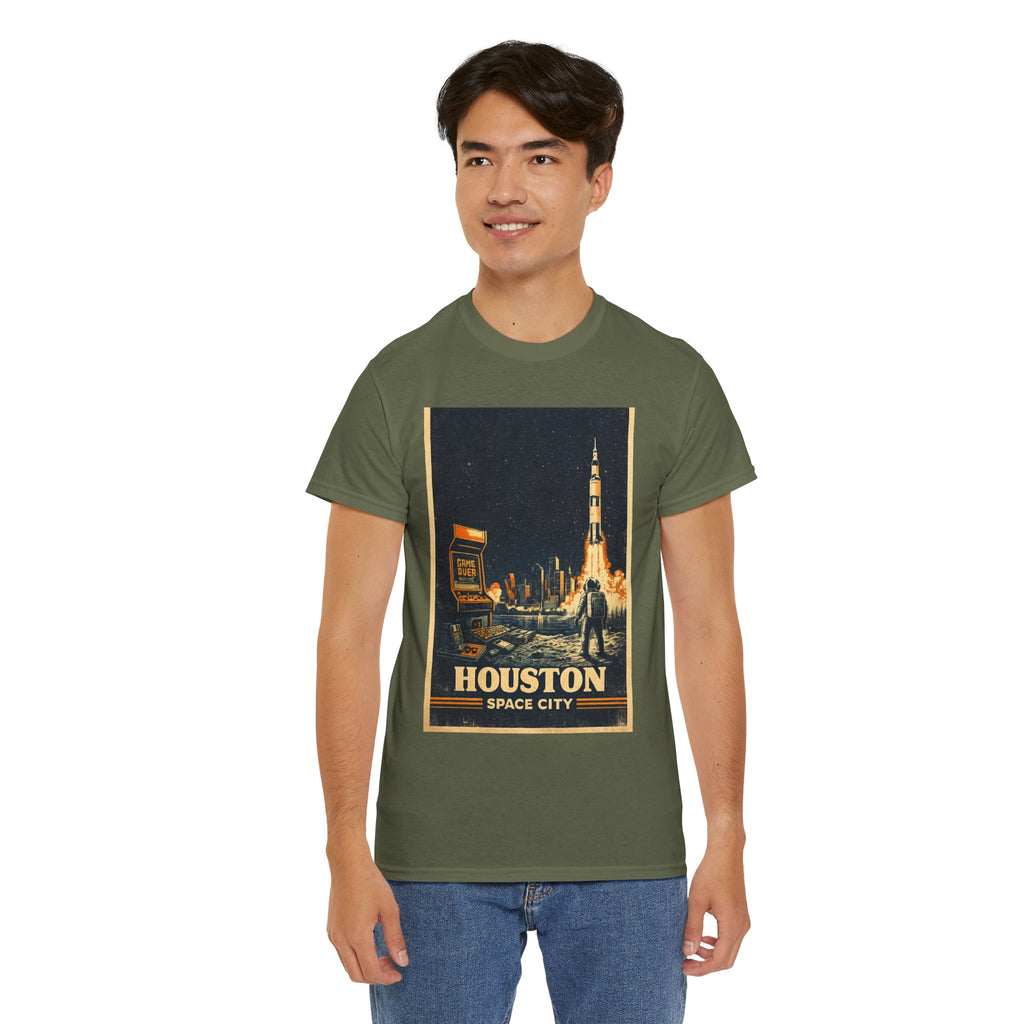 Houston Space City Rocket Launch Vintage T-Shirt