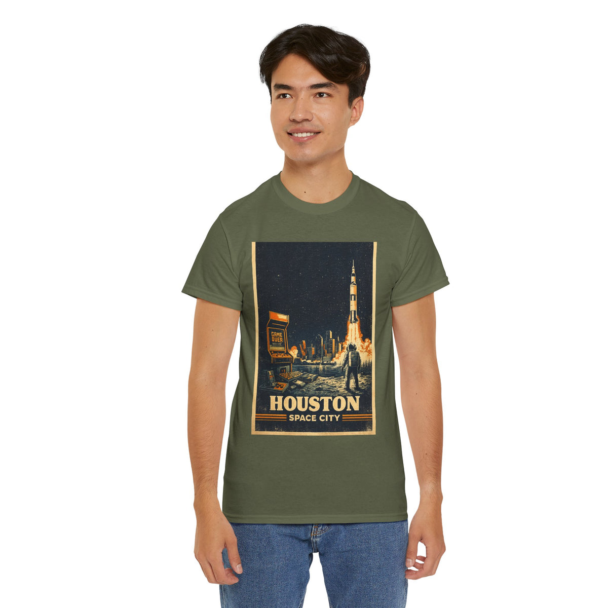 Houston Space City Rocket Launch Vintage T-Shirt