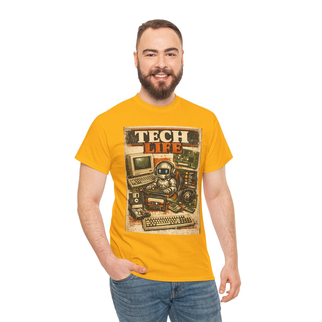 Tech Life T-Shirt — Retro Computer & Gadget Graphic Tee for Geeks