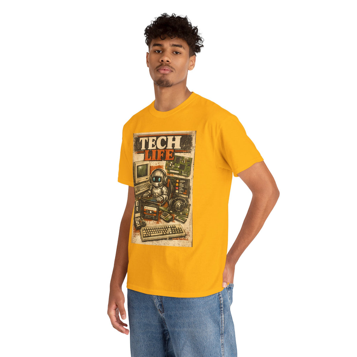 Tech Life T-Shirt — Retro Computer & Gadget Graphic Tee for Geeks