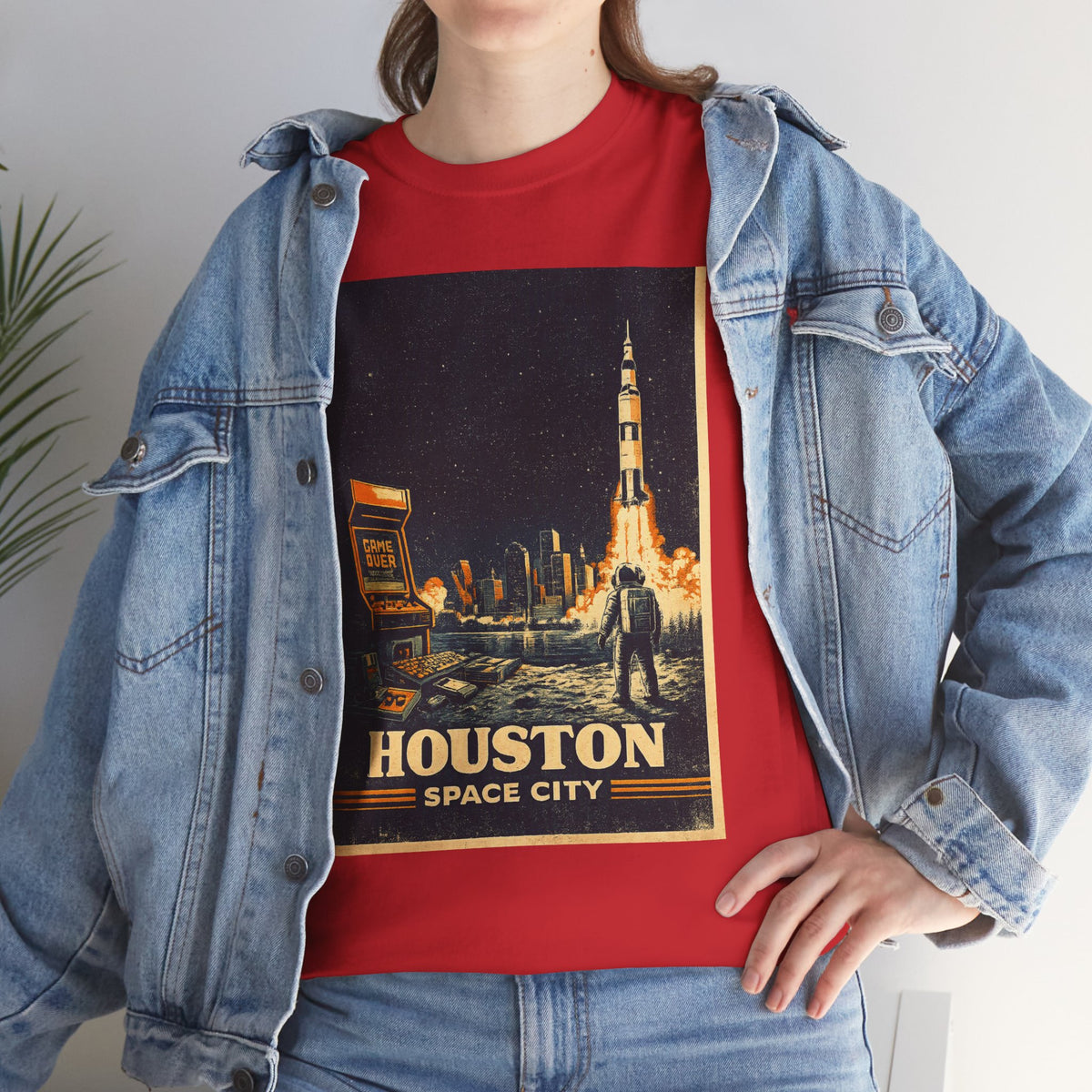 Houston Space City Rocket Launch Vintage T-Shirt