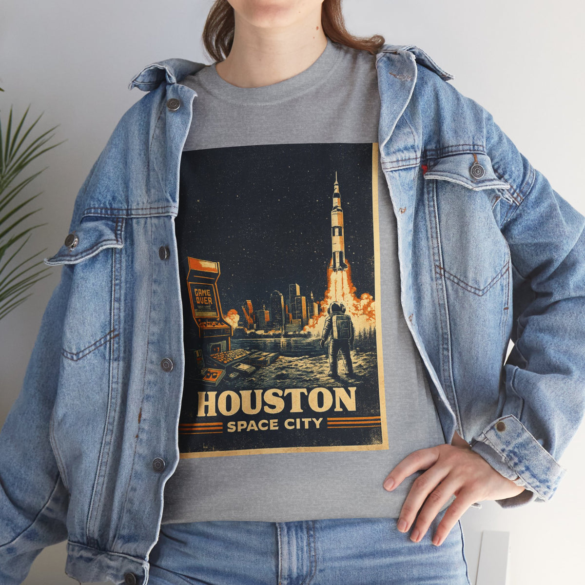 Houston Space City Rocket Launch Vintage T-Shirt