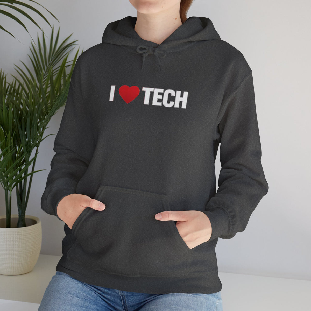 I  Tech Hoodie — "I Love Tech" Graphic Pullover for Tech Lovers