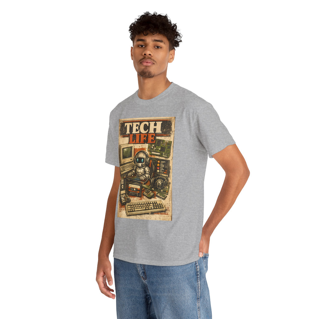 Tech Life T-Shirt — Retro Computer & Gadget Graphic Tee for Geeks