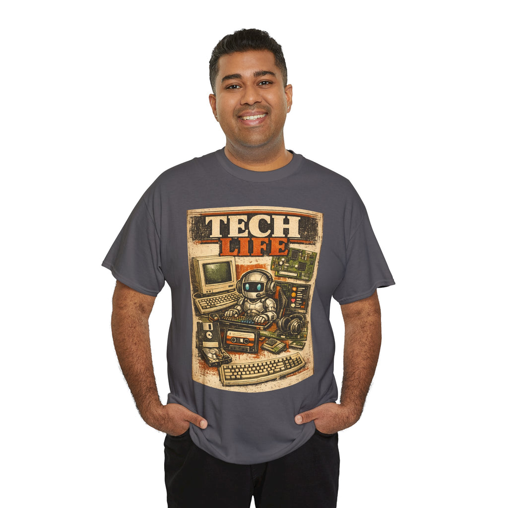 Tech Life T-Shirt — Retro Computer & Gadget Graphic Tee for Geeks
