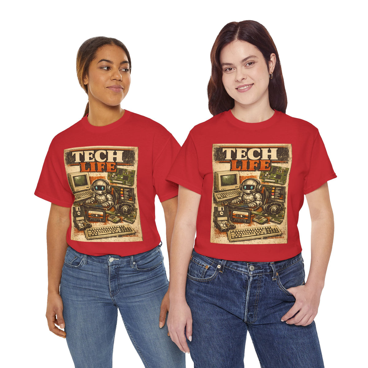 Tech Life T-Shirt — Retro Computer & Gadget Graphic Tee for Geeks