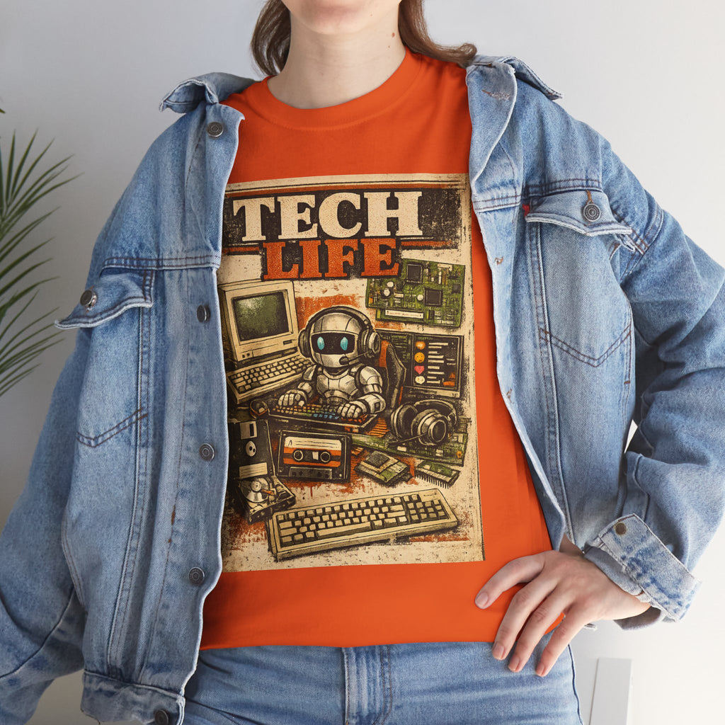 Tech Life T-Shirt — Retro Computer & Gadget Graphic Tee for Geeks