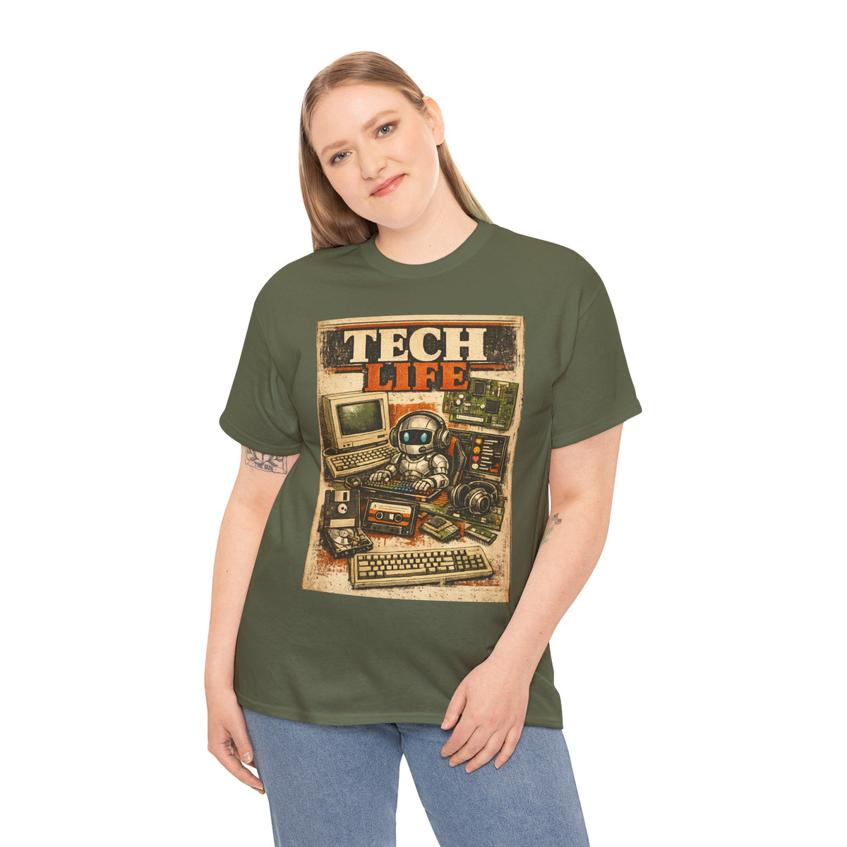 Tech Life T-Shirt — Retro Computer & Gadget Graphic Tee for Geeks