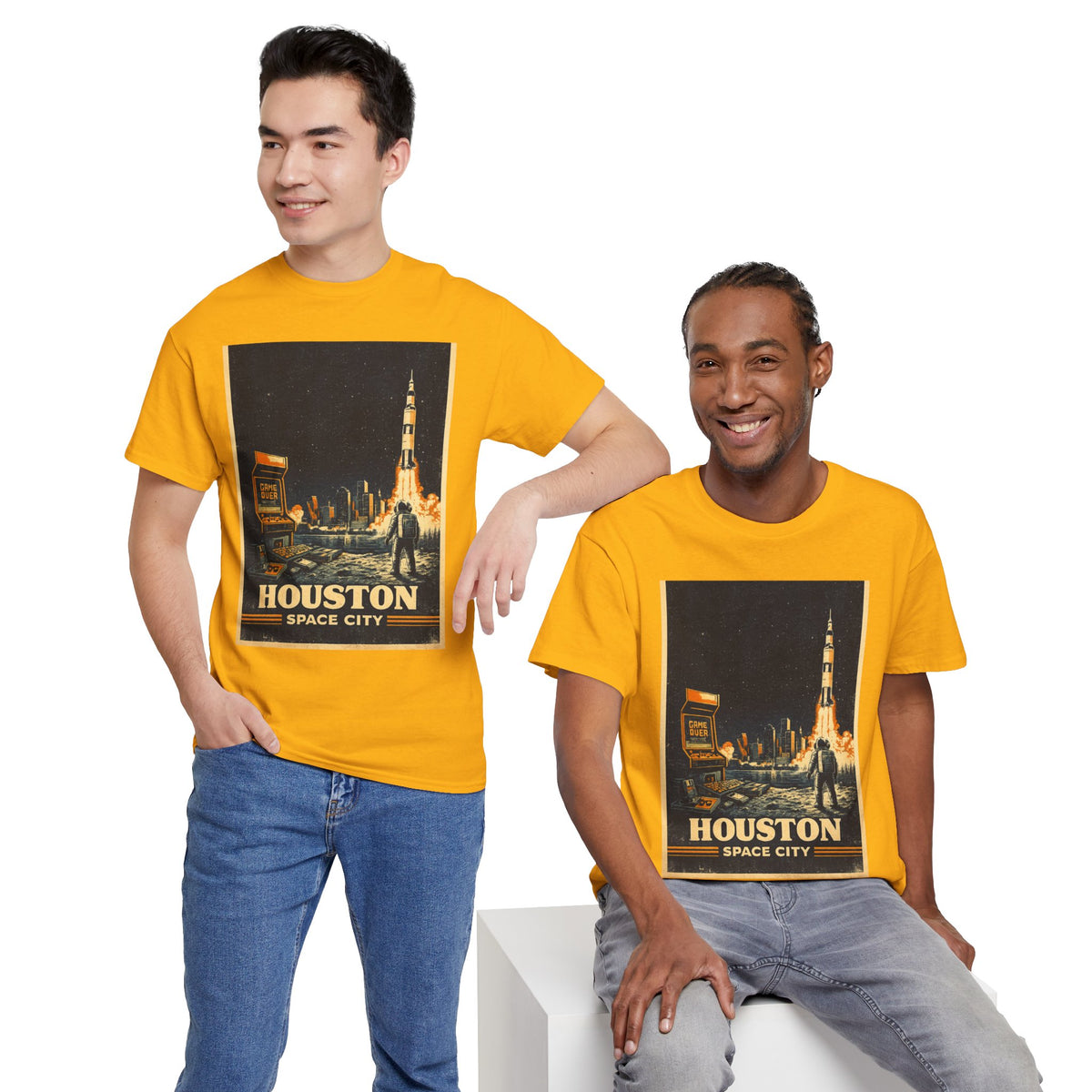 Houston Space City Rocket Launch Vintage T-Shirt