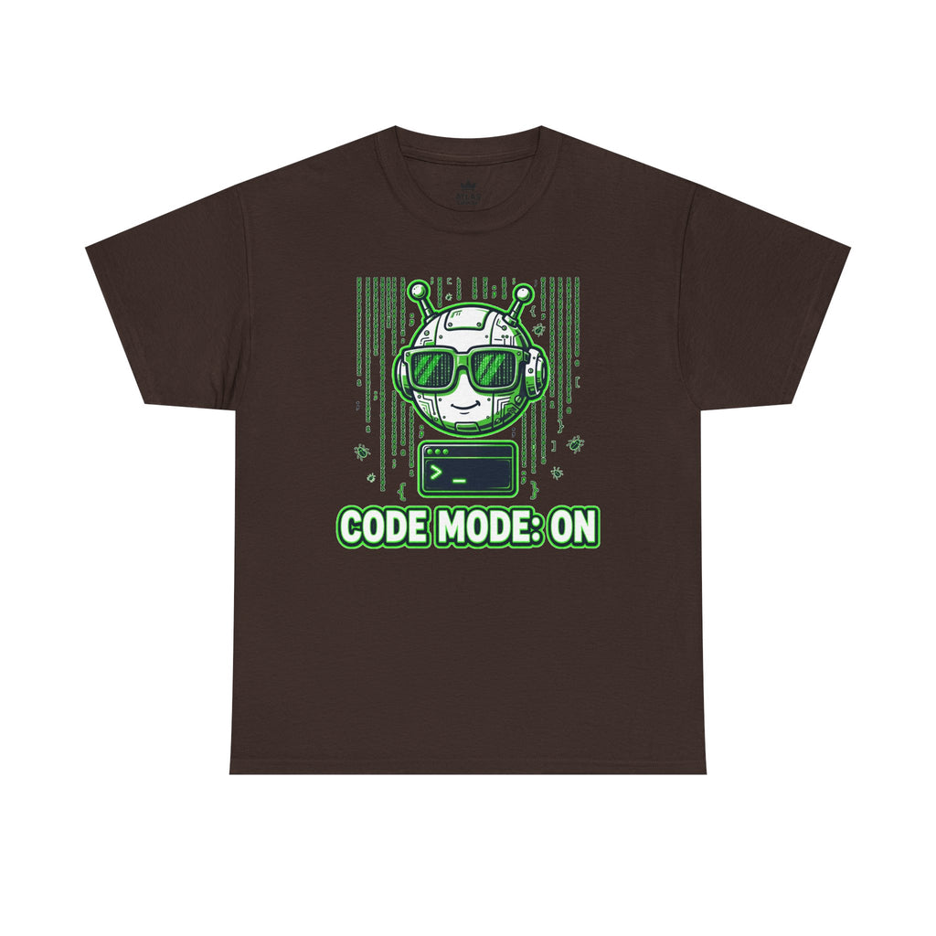 Code Mode On T-Shirt — Funny Programmer Alien Graphic Tee for Developers