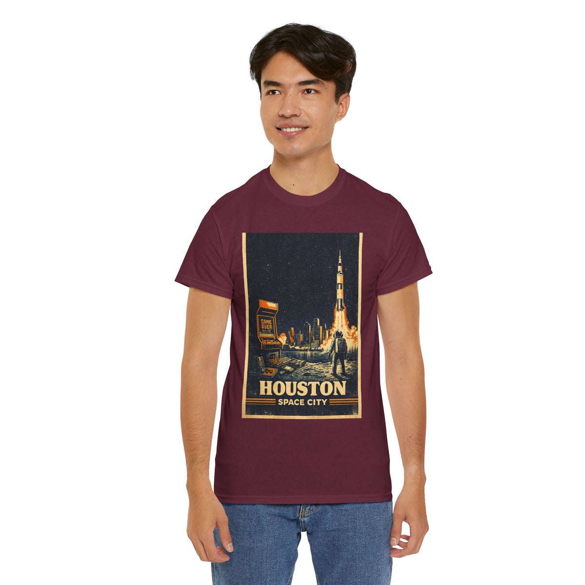 Houston Space City Rocket Launch Vintage T-Shirt