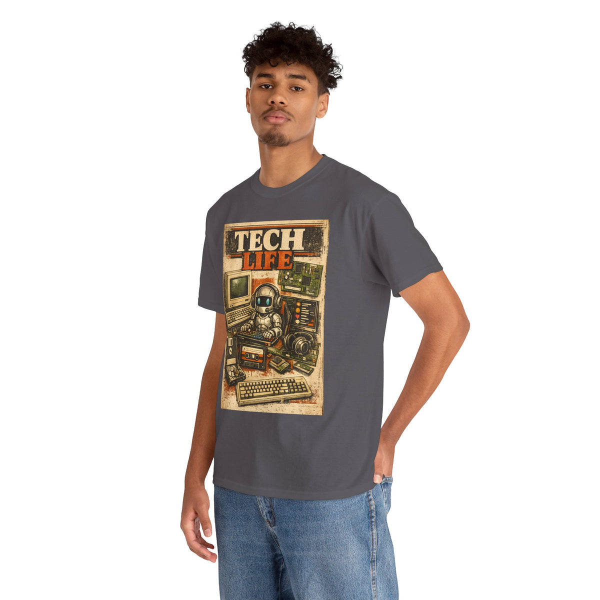 Tech Life T-Shirt — Retro Computer & Gadget Graphic Tee for Geeks