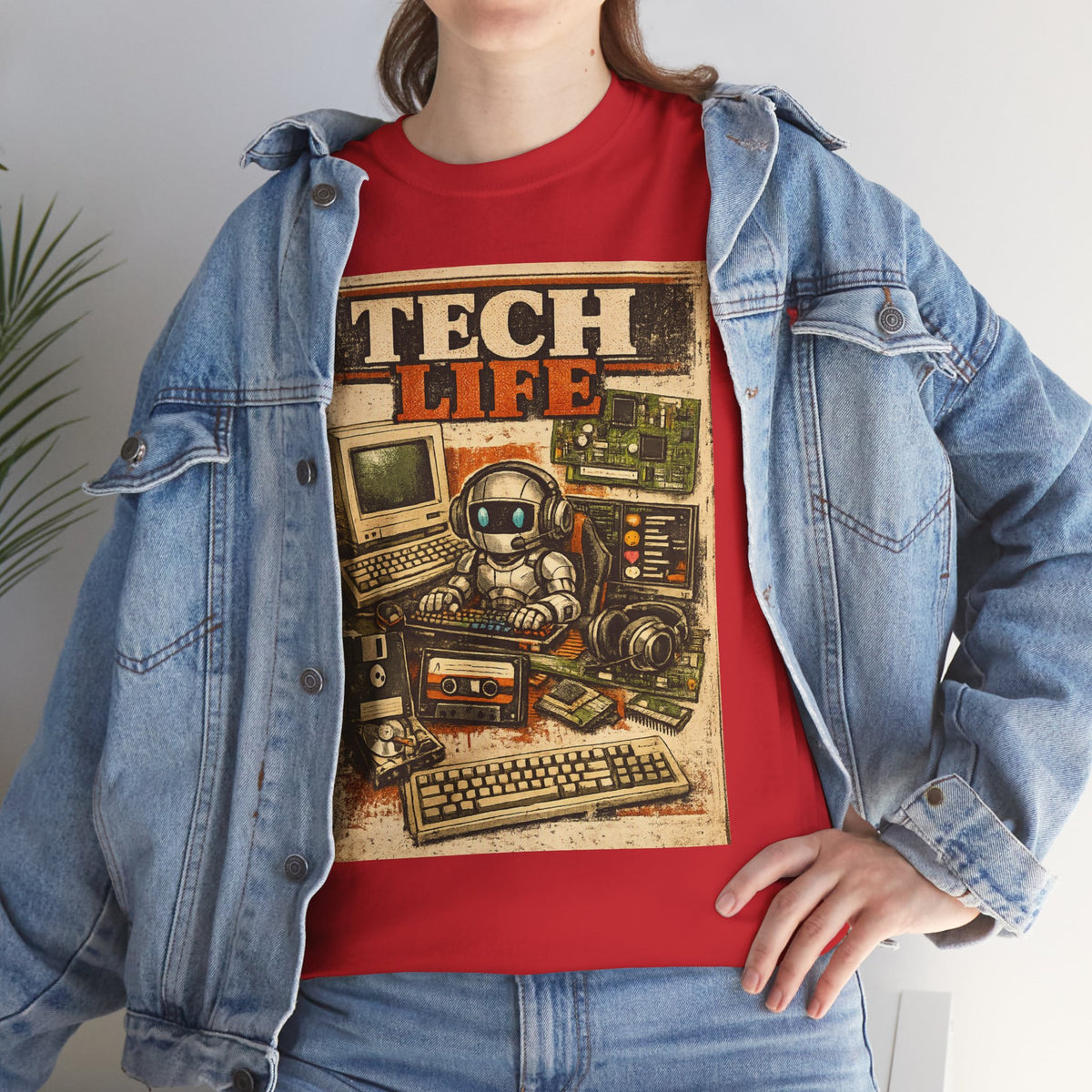Tech Life T-Shirt — Retro Computer & Gadget Graphic Tee for Geeks