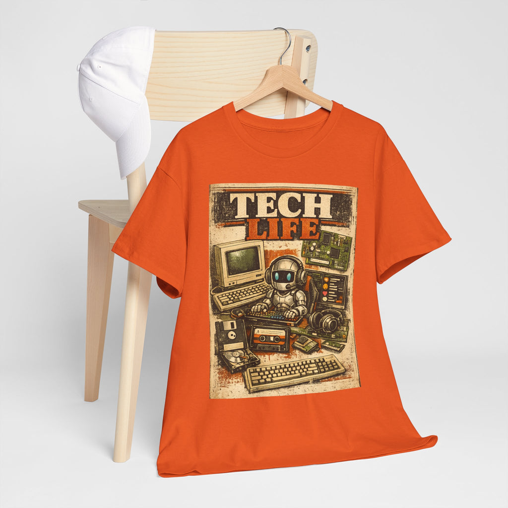 Tech Life T-Shirt — Retro Computer & Gadget Graphic Tee for Geeks