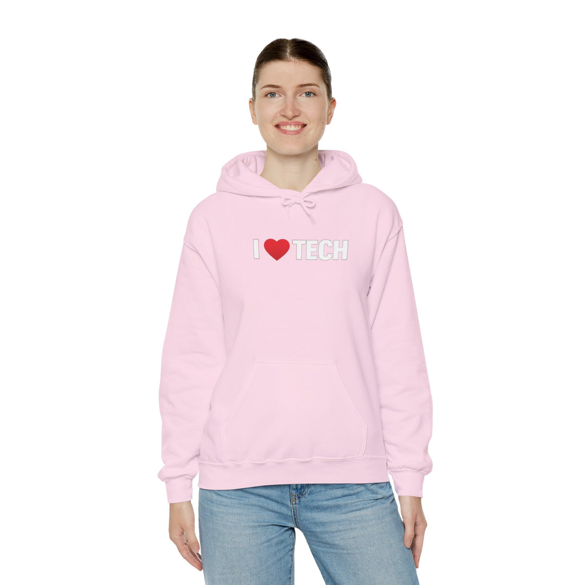 I  Tech Hoodie — "I Love Tech" Graphic Pullover for Tech Lovers