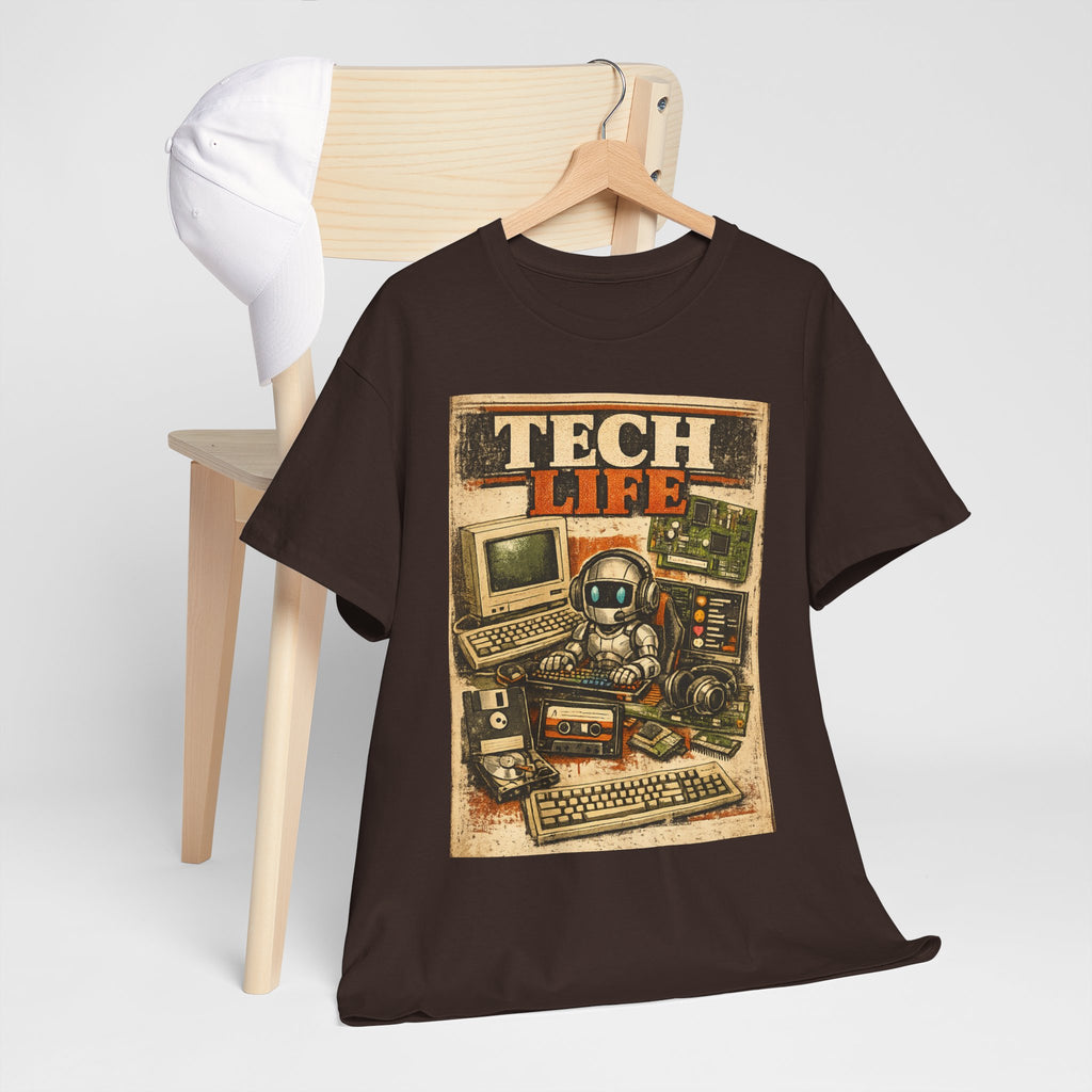 Tech Life T-Shirt — Retro Computer & Gadget Graphic Tee for Geeks