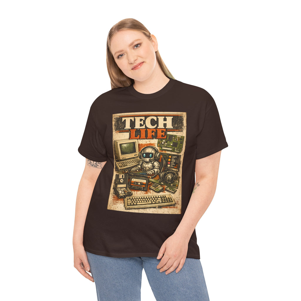 Tech Life T-Shirt — Retro Computer & Gadget Graphic Tee for Geeks